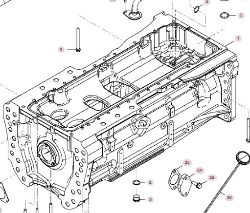 Fendt 936 Gen 7 Silnik D1556LE523 Miska Olejowa H218PF150163A CZĘŚCI - Картер за масло за Трактор: слика 1 Fendt 936 Gen 7 Silnik D1556LE523 Miska Olejowa H218PF150163A CZĘŚCI - Картер за масло за Трактор: слика 1