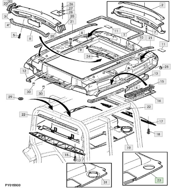 John Deere 6920S - podsufitka tapicerka podbitka panel AL159016 - Кабина и ентериер за Земјоделска машина: слика 1 John Deere 6920S - podsufitka tapicerka podbitka panel AL159016 - Кабина и ентериер за Земјоделска машина: слика 1