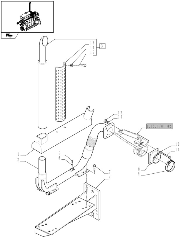 New Holland T6010 Rura ukladu wydech 84138203 - Издувна цевка за Трактор: слика 1 New Holland T6010 Rura ukladu wydech 84138203 - Издувна цевка за Трактор: слика 1