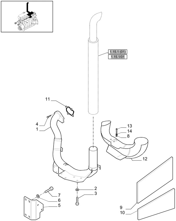 New Holland T6010 Rura ukladu wydech 84263760 - Издувна цевка за Трактор: слика 1 New Holland T6010 Rura ukladu wydech 84263760 - Издувна цевка за Трактор: слика 1