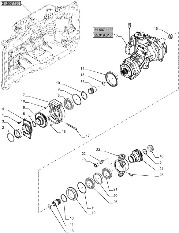 New Holland T6070 Reman-hydrostatic pump hydrostat pump 84536173R - Хидраулична пумпа за Трактор: слика 1 New Holland T6070 Reman-hydrostatic pump hydrostat pump 84536173R - Хидраулична пумпа за Трактор: слика 1