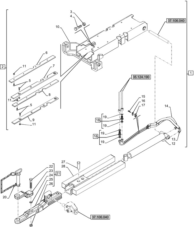 New Holland T6090 T6070 Silownik hydraul double acting, 40mm rod, 390mm stroke 82036196 - Хидрауличен цилиндар за Трактор: слика 1 New Holland T6090 T6070 Silownik hydraul double acting, 40mm rod, 390mm stroke 82036196 - Хидрауличен цилиндар за Трактор: слика 1