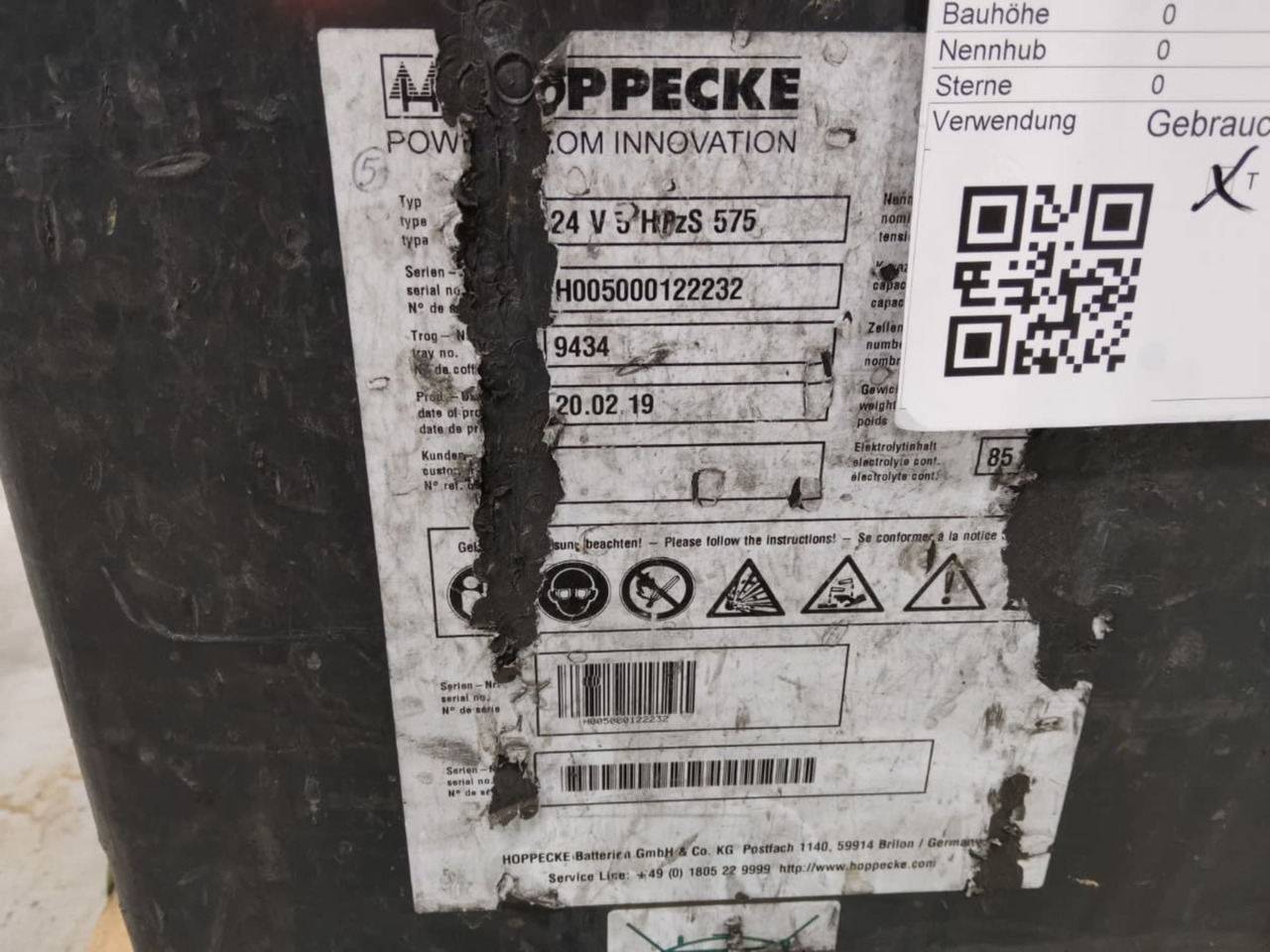 HOPPECKE Battery 24V 575Ah - Батерија за Опрема за ракување со материјали: слика 2 HOPPECKE Battery 24V 575Ah - Батерија за Опрема за ракување со материјали: слика 2