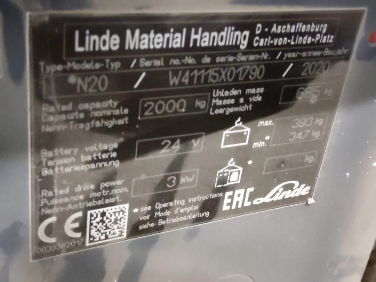 Linde N20/2400mm - Вилушкар за подигање роба: слика 5 Linde N20/2400mm - Вилушкар за подигање роба: слика 5