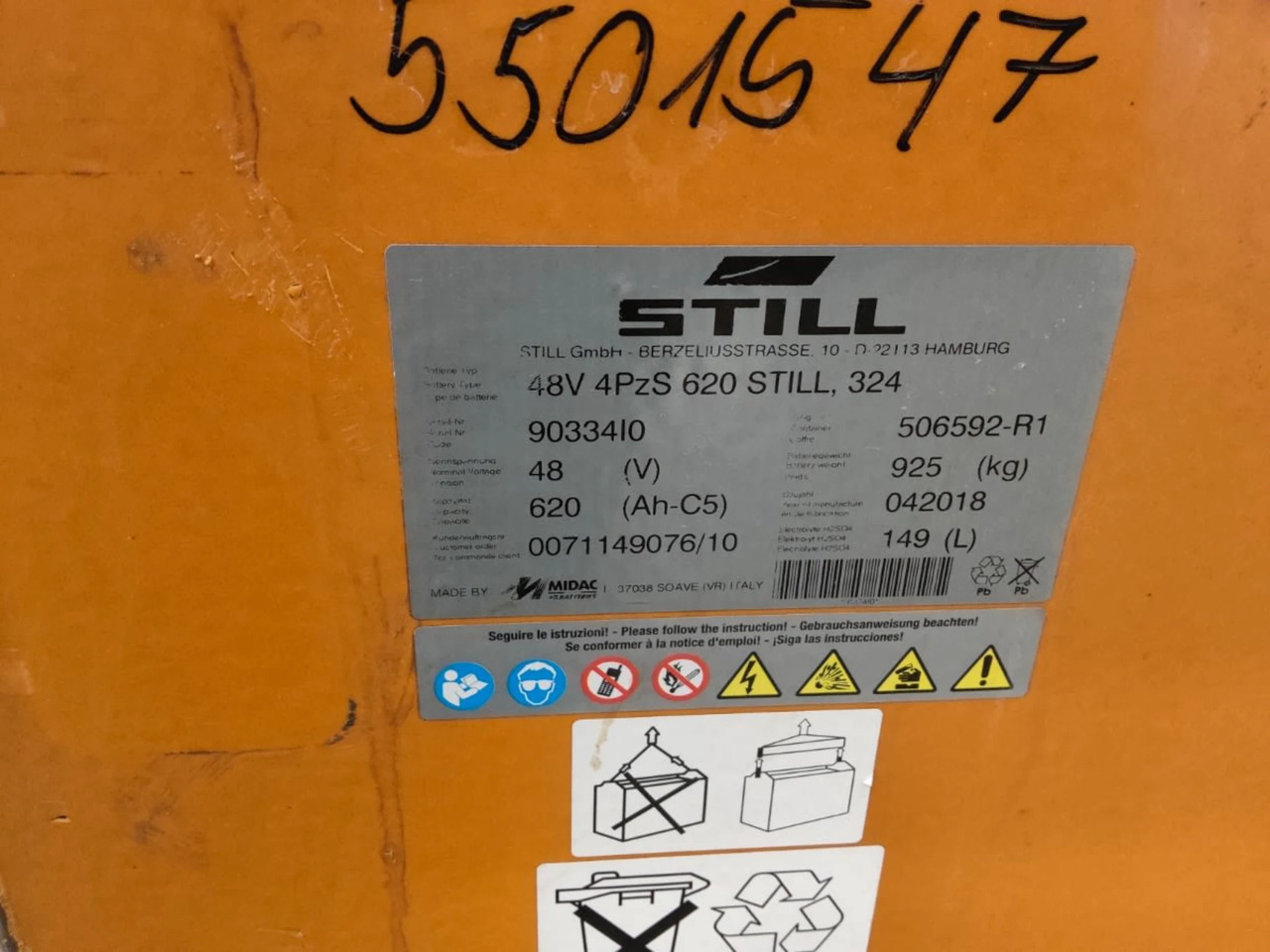 MIDAC 48V 620Ah - Батерија за Опрема за ракување со материјали: слика 2 MIDAC 48V 620Ah - Батерија за Опрема за ракување со материјали: слика 2