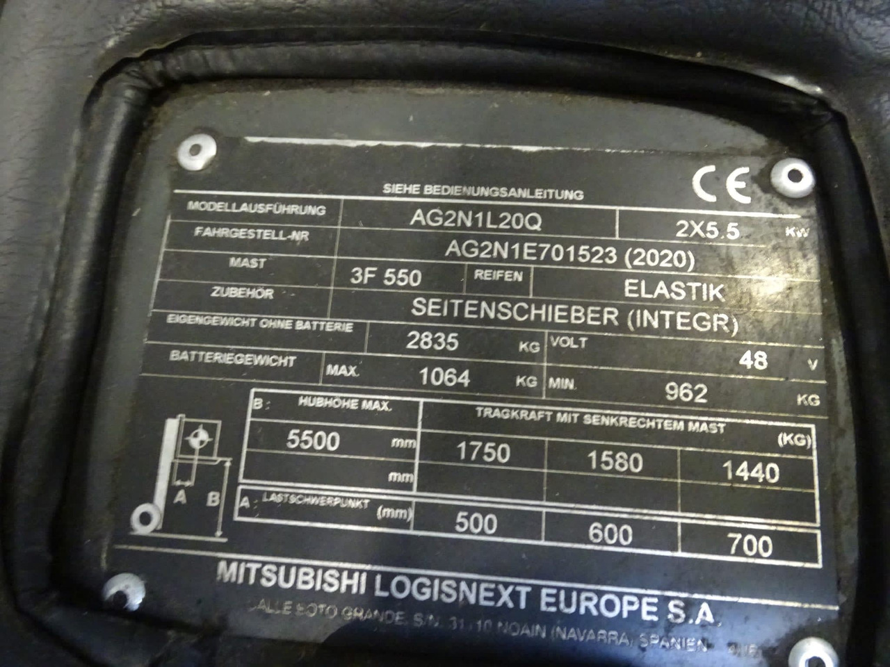 Mitsubishi AG2N1L20Q - Електричен вилушкар: слика 2 Mitsubishi AG2N1L20Q - Електричен вилушкар: слика 2