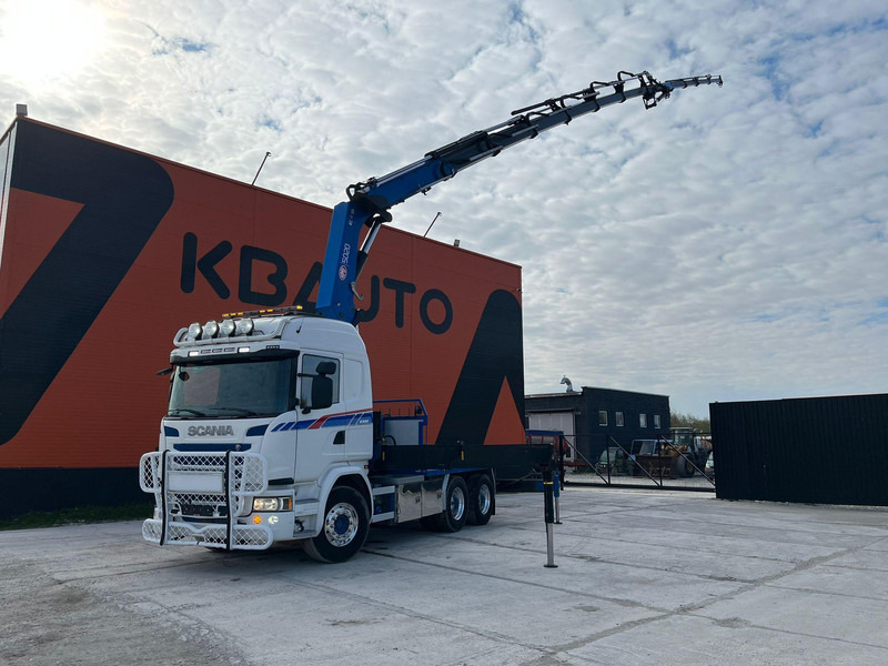 Scania G 490 6x2 HMF 5020 K6 + JIB / RETARDER - Камион со платформа, Камион со кран: слика 1 Scania G 490 6x2 HMF 5020 K6 + JIB / RETARDER - Камион со платформа, Камион со кран: слика 1
