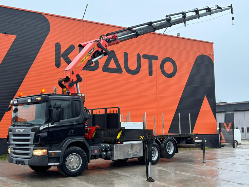 Scania P 380 6x2 PK 44002 + WINCH / PLATFORM L=6090 mm - Камион со платформа, Камион со кран: слика 1 Scania P 380 6x2 PK 44002 + WINCH / PLATFORM L=6090 mm - Камион со платформа, Камион со кран: слика 1