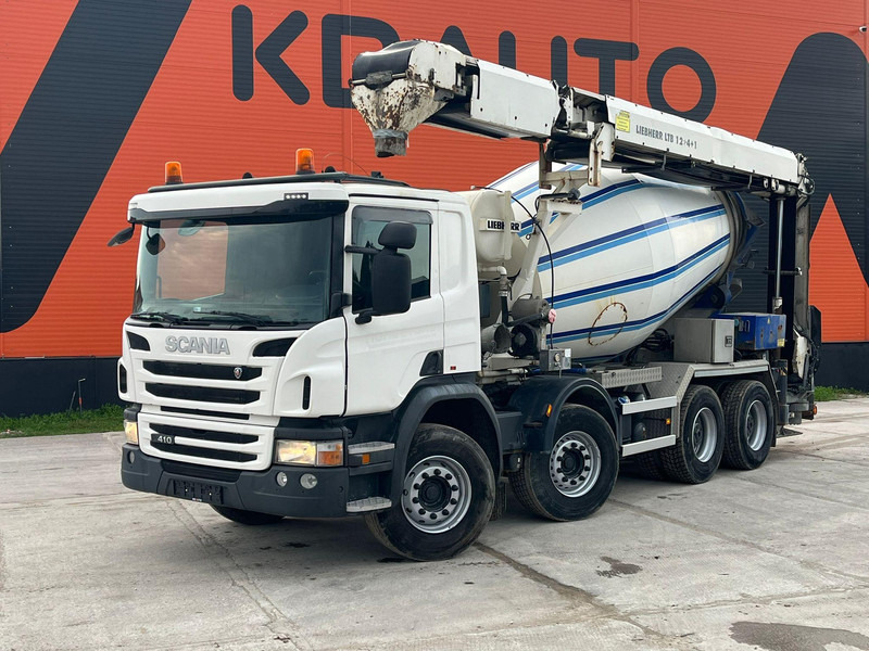 Scania P 410 8x4 LIEBHERR 9 m3 + CONVEYOR / FULL STEEL - Камион миксер за бетон: слика 1 Scania P 410 8x4 LIEBHERR 9 m3 + CONVEYOR / FULL STEEL - Камион миксер за бетон: слика 1