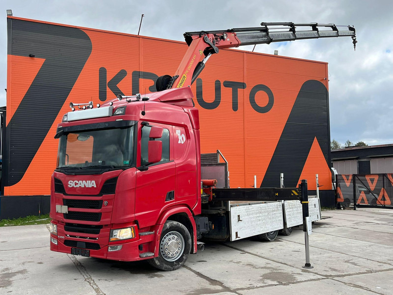 Scania R 450 6x2*4 PK 26002 / PLATFORM L=6482 mm - Камион со платформа, Камион со кран: слика 1 Scania R 450 6x2*4 PK 26002 / PLATFORM L=6482 mm - Камион со платформа, Камион со кран: слика 1