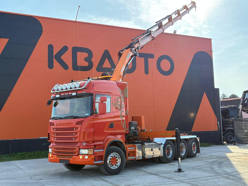 Scania R 480 8X4*4 HIAB 288E-6 HIPRO / HOOK LIFT JOAB L 17 ton L=5200 mm - Камион со кука за подигање, Камион со кран: слика 1 Scania R 480 8X4*4 HIAB 288E-6 HIPRO / HOOK LIFT JOAB L 17 ton L=5200 mm - Камион со кука за подигање, Камион со кран: слика 1
