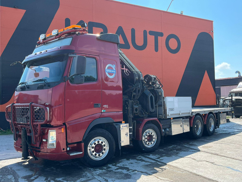 Volvo FH 480 8x4 HIAB 1055E-8 / WINCH / PLATFORM L=6928 mm - Камион со платформа, Камион со кран: слика 2 Volvo FH 480 8x4 HIAB 1055E-8 / WINCH / PLATFORM L=6928 mm - Камион со платформа, Камион со кран: слика 2