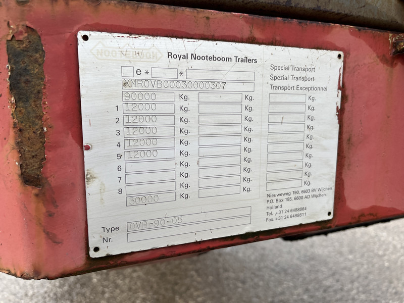 Nooteboom OVB-90-05 / 5 axle 12 Ton Hydraulic / BPW Drum / Ballast Trailer - Полуприколка платформа: слика 5 Nooteboom OVB-90-05 / 5 axle 12 Ton Hydraulic / BPW Drum / Ballast Trailer - Полуприколка платформа: слика 5