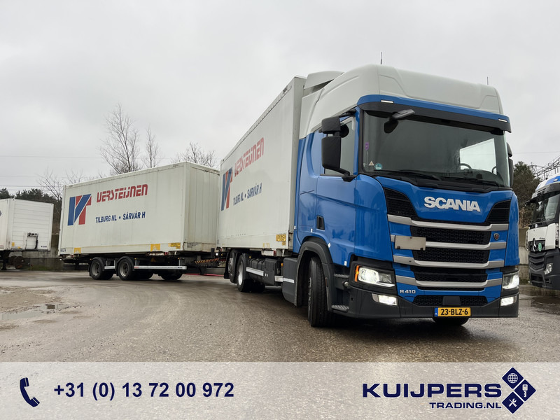 Scania R410 Highline / BDF Box + Wecon AWZ 218 / BDF Box / 448 dkm / NL Truck + Trailer - Транспортер на контејнер/ Камион со променливо тело: слика 1 Scania R410 Highline / BDF Box + Wecon AWZ 218 / BDF Box / 448 dkm / NL Truck + Trailer - Транспортер на контејнер/ Камион со променливо тело: слика 1
