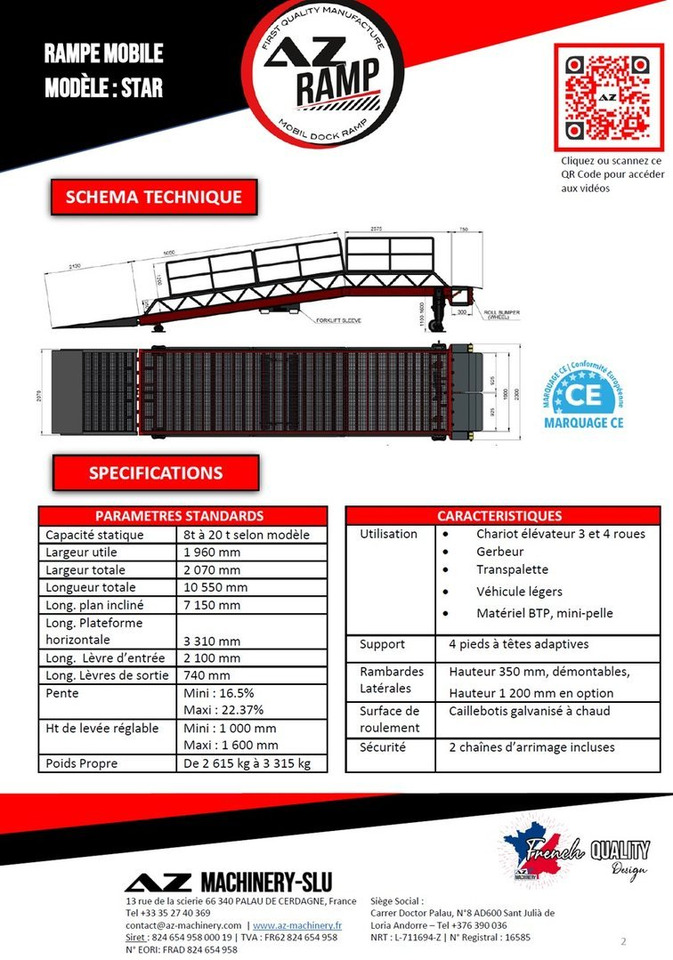 Loading Ramp with with hydraulic tilting bridge - AZ RAMP - STAR- 8T. 8 ton capacity - Товарна рампа: слика 2 Loading Ramp with with hydraulic tilting bridge - AZ RAMP - STAR- 8T. 8 ton capacity - Товарна рампа: слика 2