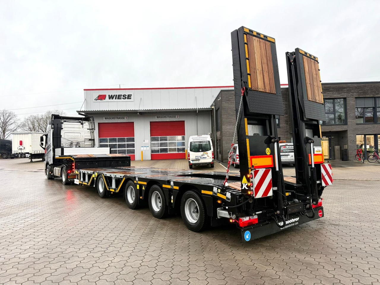 Kässbohrer K.SLA R 4 / 2N 18/40 Tieflader Radmulden tele - Полуприколка за низок утовар: слика 1 Kässbohrer K.SLA R 4 / 2N 18/40 Tieflader Radmulden tele - Полуприколка за низок утовар: слика 1