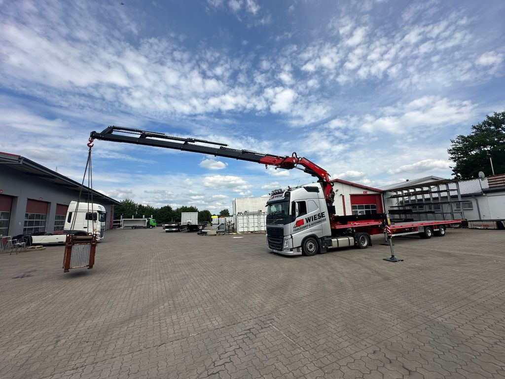 Wiese Stufensattel Tieflader mit Kran Fassi F545 - Полуприколка за низок утовар: слика 1 Wiese Stufensattel Tieflader mit Kran Fassi F545 - Полуприколка за низок утовар: слика 1