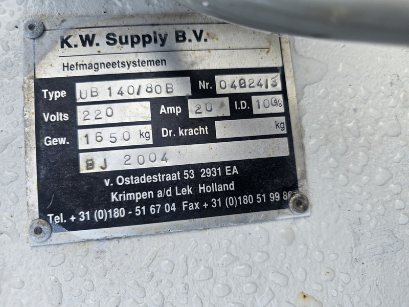 Kw supply schrootmagneet scrap magnet sennebogen fuchs liebherr lh - Додаток за Градежна машина: слика 5 Kw supply schrootmagneet scrap magnet sennebogen fuchs liebherr lh - Додаток за Градежна машина: слика 5