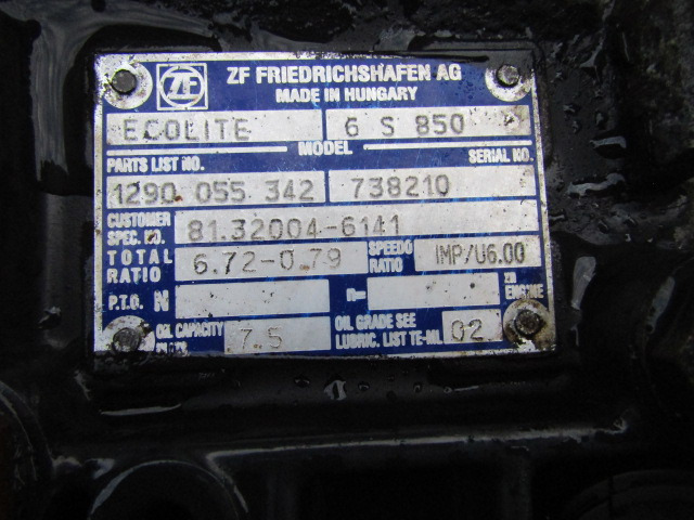MAN TGL ZF65850 ECOLITE GEARBOX - Менувач за Камион: слика 3 MAN TGL ZF65850 ECOLITE GEARBOX - Менувач за Камион: слика 3