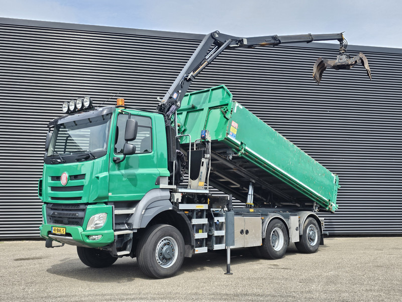 DAF TATRA T158/II 6X6 / HMF Z CRANE + 2 SIDE TIPPER - Кипер, Камион со кран: слика 1 DAF TATRA T158/II 6X6 / HMF Z CRANE + 2 SIDE TIPPER - Кипер, Камион со кран: слика 1