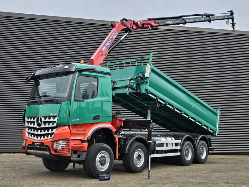 Mercedes-Benz AROCS 4145 / 8X6 / TIPPER + HMF CRANE - Кипер, Камион со кран: слика 1 Mercedes-Benz AROCS 4145 / 8X6 / TIPPER + HMF CRANE - Кипер, Камион со кран: слика 1