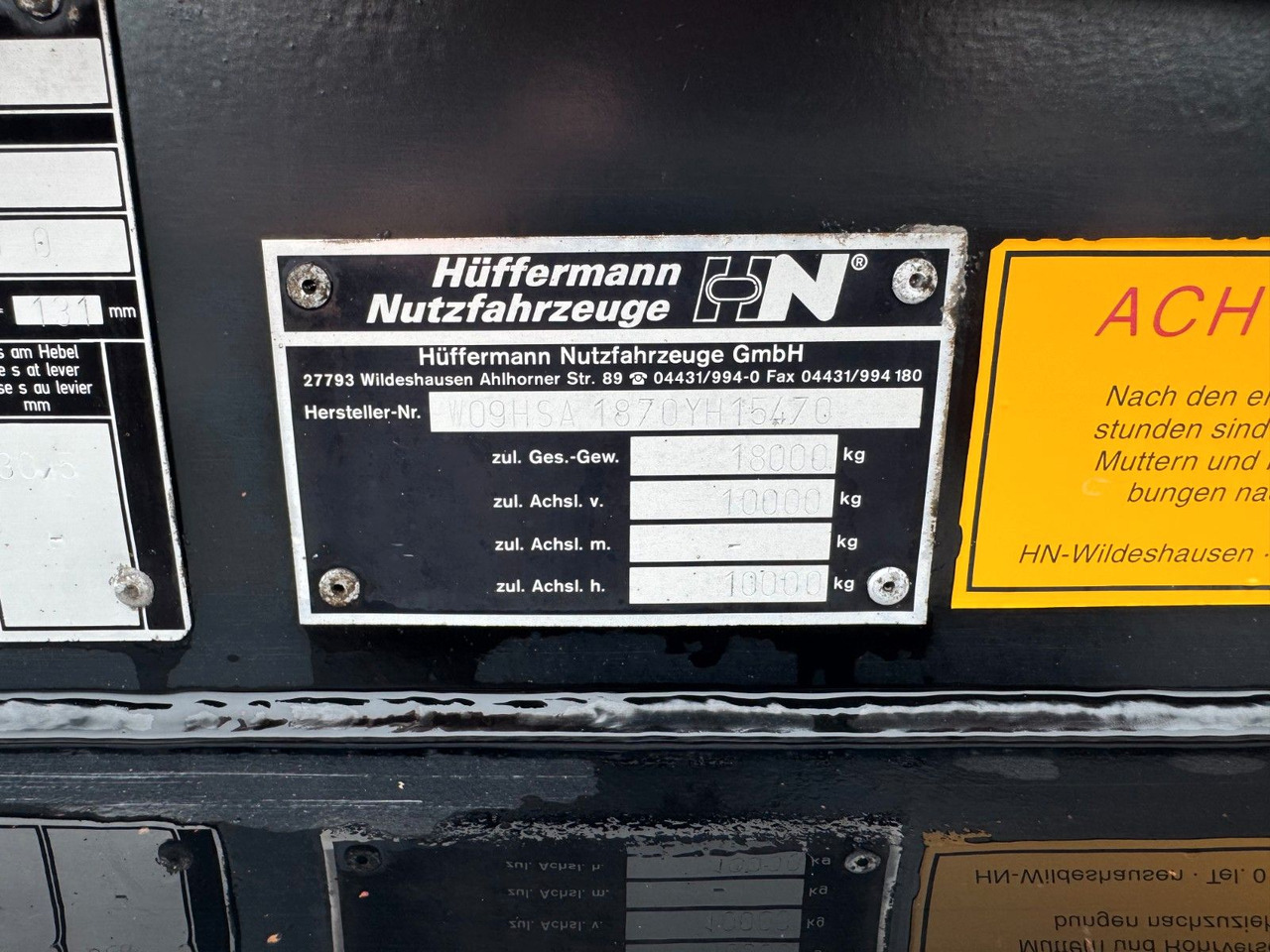 Роло/ Подизач приколка Hüffermann 2 Achs Abrollanhänger mit Schlitten: слика 9 Роло/ Подизач приколка Hüffermann 2 Achs Abrollanhänger mit Schlitten: слика 9