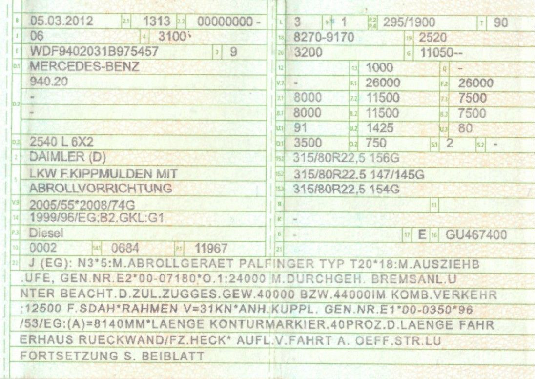 Mercedes-Benz 2540 L 6x2 Palfinger T20 mit hydr. Containerverr - Камион со кука за подигање: слика 2 Mercedes-Benz 2540 L 6x2 Palfinger T20 mit hydr. Containerverr - Камион со кука за подигање: слика 2