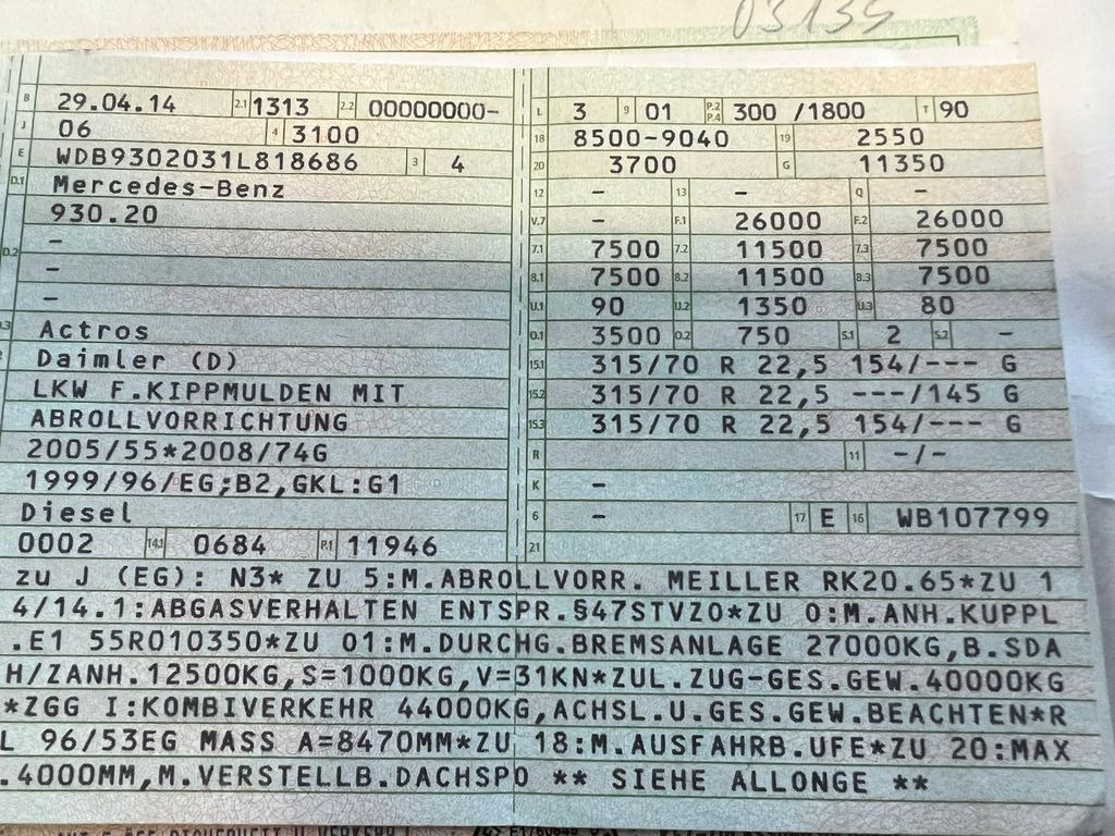 Mercedes-Benz 2541 6X2 Meiller Funk Zustand wie 200 tkm Mercedes-Benz 2541 6X2 Meiller RK 20.65 Funk | Top Zustand! - Камион со кука за подигање: слика 2 Mercedes-Benz 2541 6X2 Meiller Funk Zustand wie 200 tkm Mercedes-Benz 2541 6X2 Meiller RK 20.65 Funk | Top Zustand! - Камион со кука за подигање: слика 2
