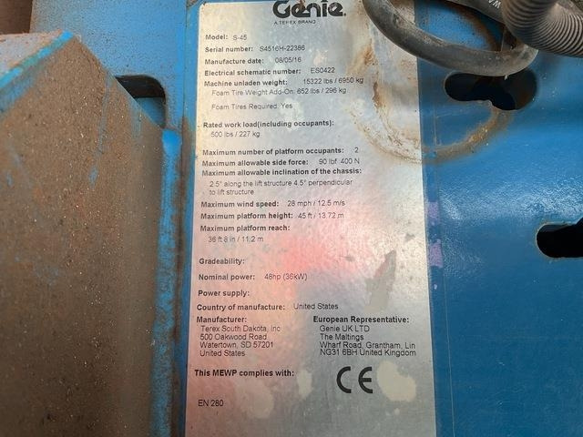 Genie S45 - Телескопска платформа: слика 5 Genie S45 - Телескопска платформа: слика 5