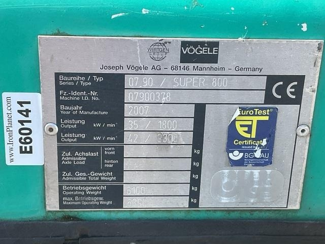 Vögele Super 800 - Асфалтен поплочувач: слика 5 Vögele Super 800 - Асфалтен поплочувач: слика 5