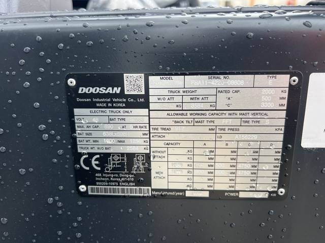 Doosan B20T-7 PLUS - Електричен вилушкар: слика 5 Doosan B20T-7 PLUS - Електричен вилушкар: слика 5