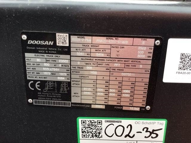 Doosan B35X-7 PLUS - Електричен вилушкар: слика 5 Doosan B35X-7 PLUS - Електричен вилушкар: слика 5