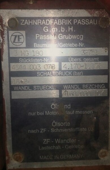 ZF 3 WG 180 - Менувач за Камион: слика 3 ZF 3 WG 180 - Менувач за Камион: слика 3