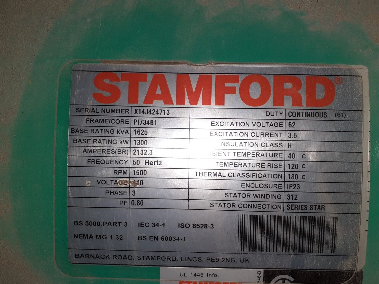 Stamford Generator Nowy1300 KW 1650 KVA STAMFORD CUMMINS - Генераторска поставка: слика 5 Stamford Generator Nowy1300 KW 1650 KVA STAMFORD CUMMINS - Генераторска поставка: слика 5