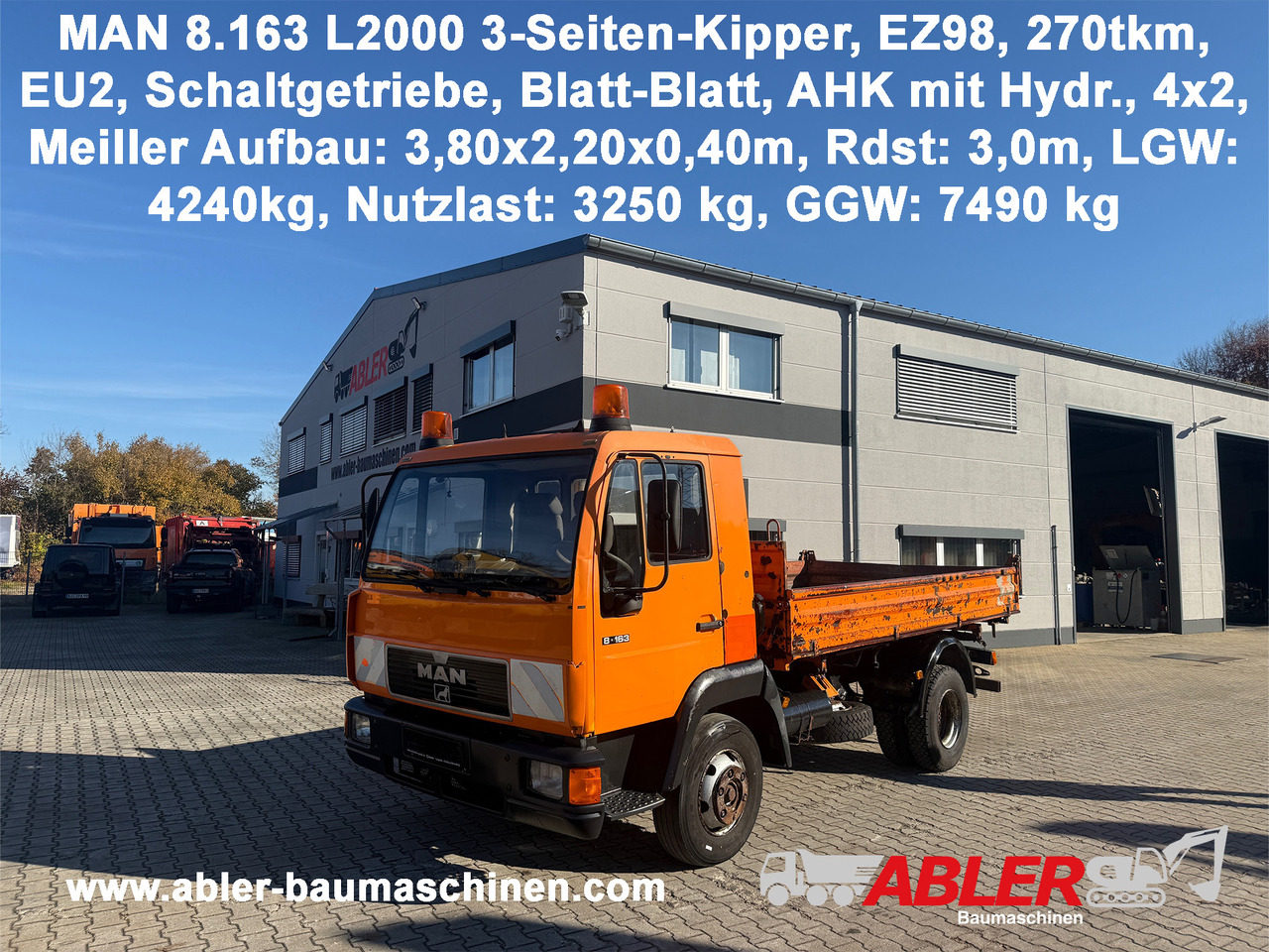 MAN 8.163 L2000 3-Seiten-Kipper AHK - Кипер: слика 1 MAN 8.163 L2000 3-Seiten-Kipper AHK - Кипер: слика 1