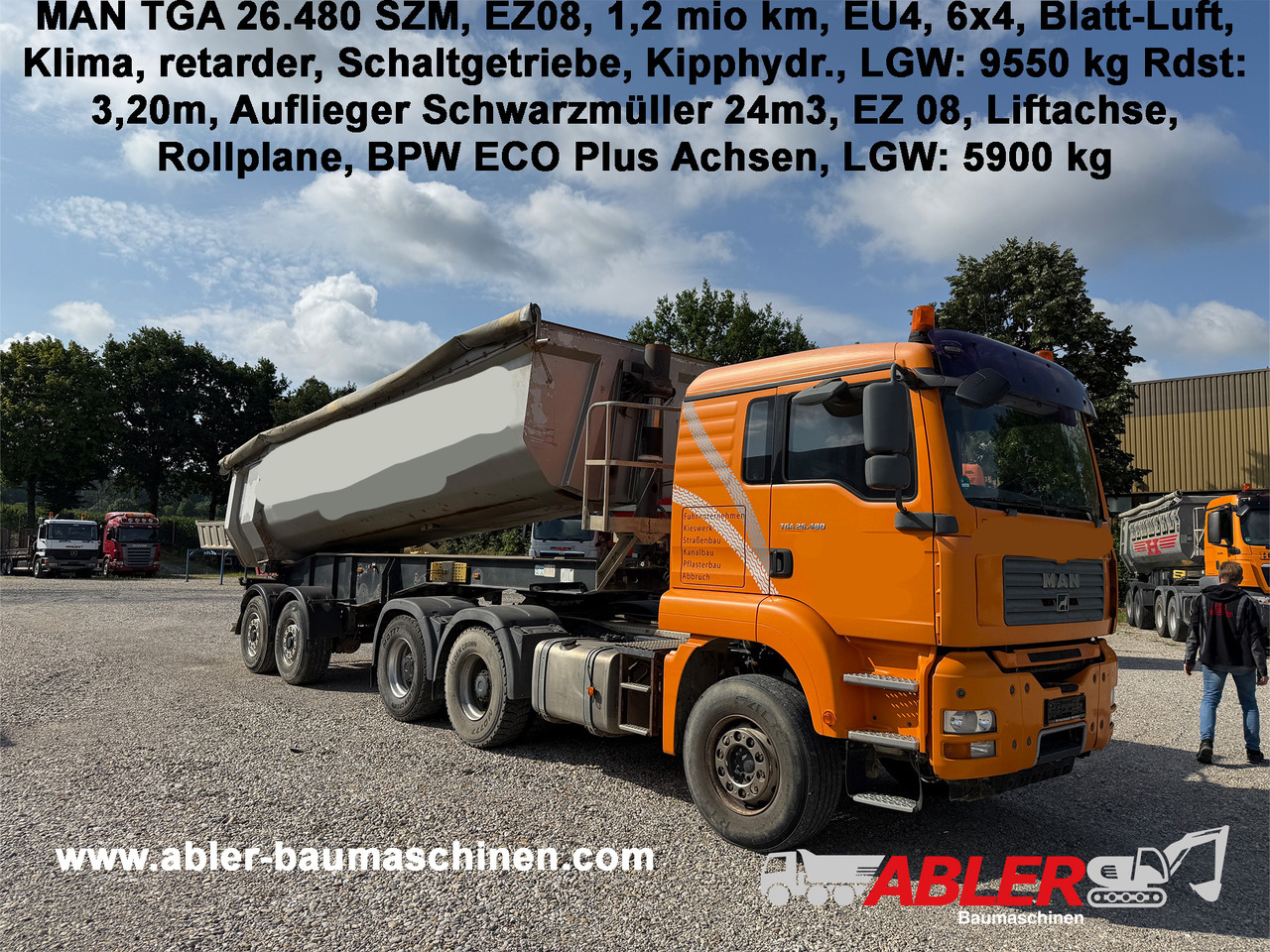 MAN TGA 26.480 6x4 SZM mit Kippauflieger - Кипер: слика 1 MAN TGA 26.480 6x4 SZM mit Kippauflieger - Кипер: слика 1