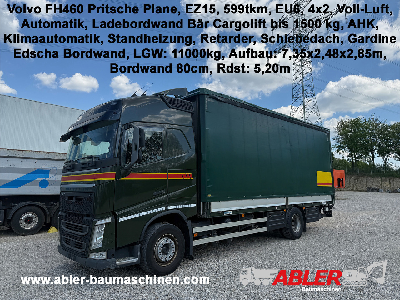 Volvo FH460 Pritsche Plane LBW Klima Retarder - Камион со церада: слика 1 Volvo FH460 Pritsche Plane LBW Klima Retarder - Камион со церада: слика 1