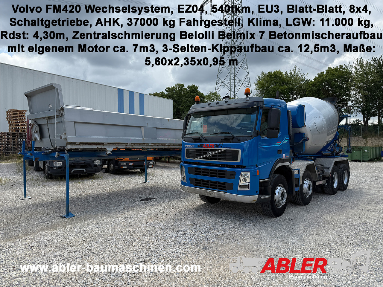 Volvo FM420 Wechselsystem Kipper Betonmischer - Камион миксер за бетон: слика 1 Volvo FM420 Wechselsystem Kipper Betonmischer - Камион миксер за бетон: слика 1