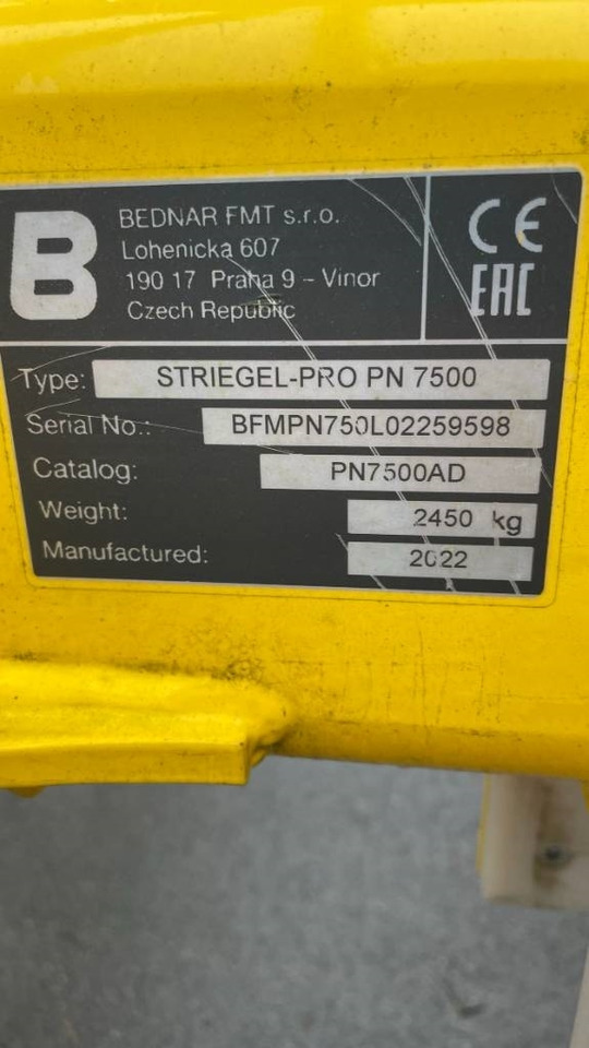 Bednar Striegel PN 7500 - Пружинна брана: слика 3 Bednar Striegel PN 7500 - Пружинна брана: слика 3