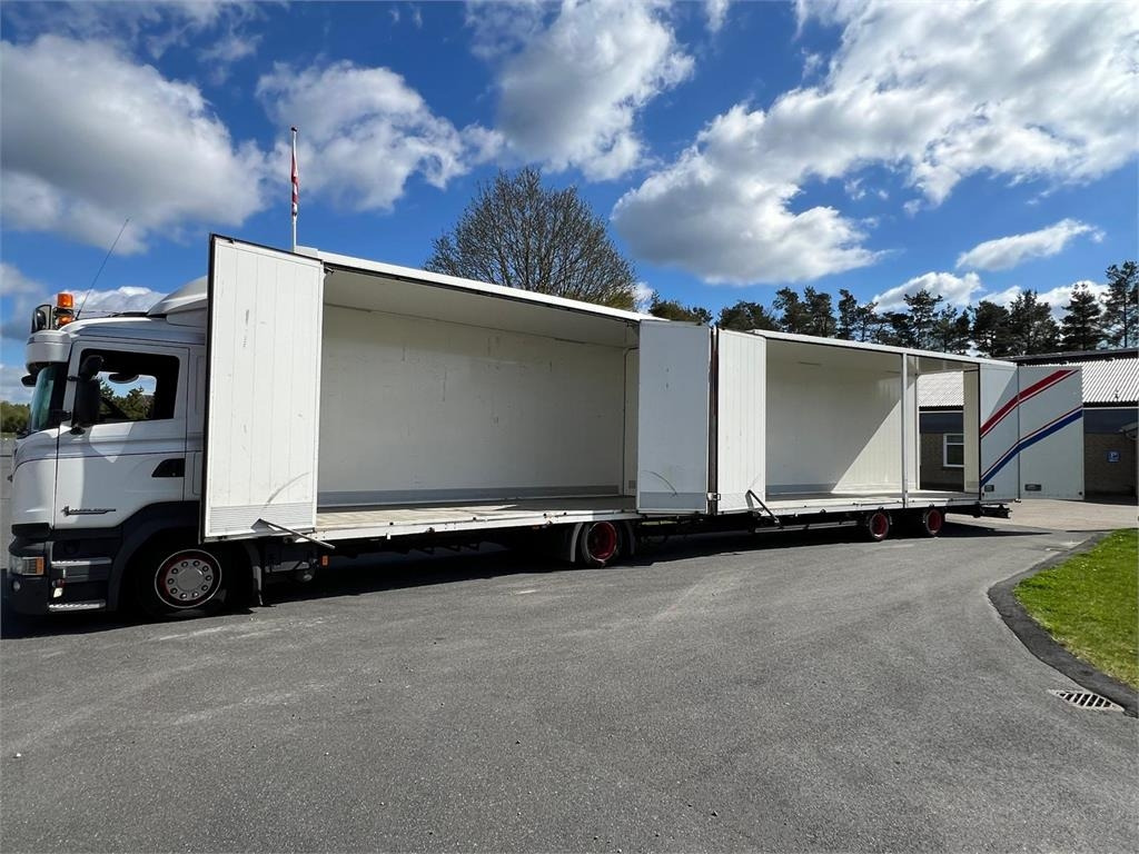 Scania R410 DB 4x2 MLB + tandem trailer 121m3 - Камион сандучар: слика 1 Scania R410 DB 4x2 MLB + tandem trailer 121m3 - Камион сандучар: слика 1