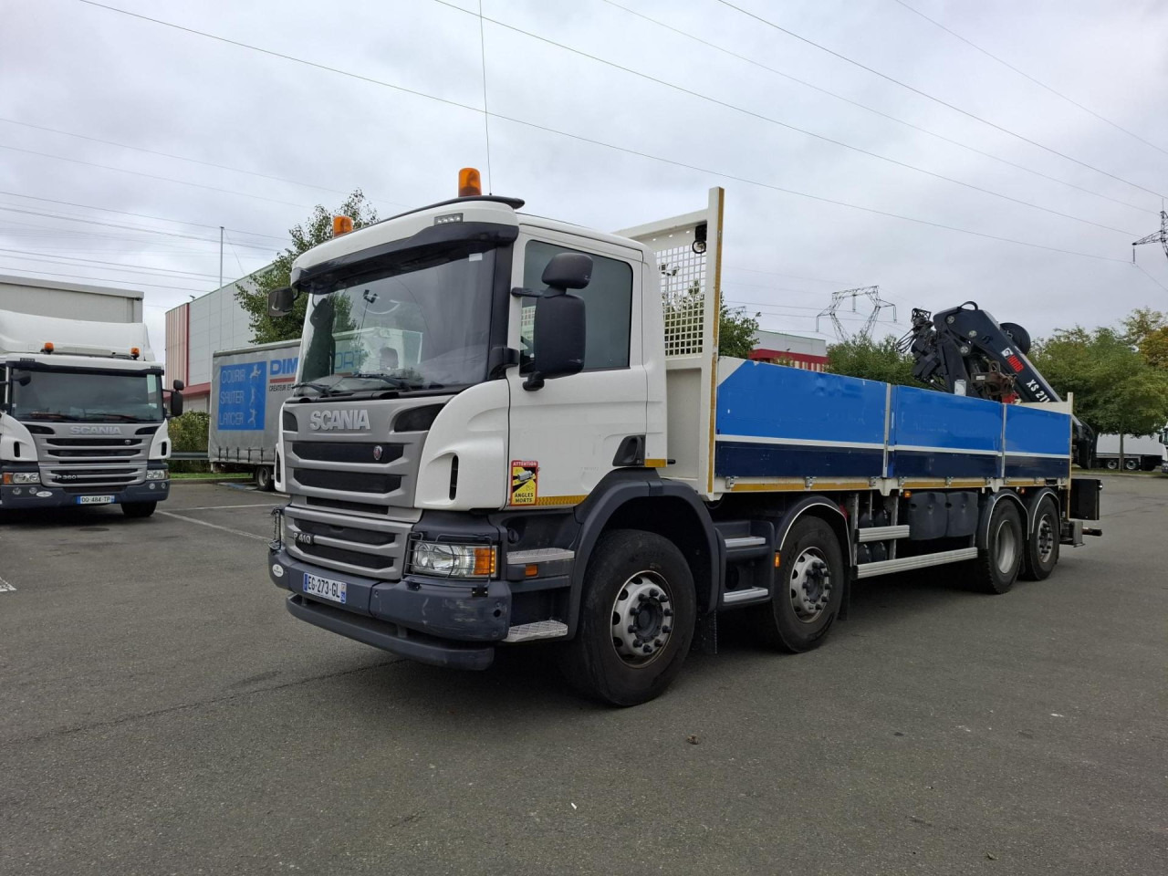 SCANIA SCANIA P41 8/2*6 Plat +Grue 21TM - Камион со кабинска шасија: слика 1 SCANIA SCANIA P41 8/2*6 Plat +Grue 21TM - Камион со кабинска шасија: слика 1
