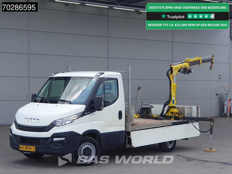 Iveco Daily 35S14 Open Laadbak Kraanwagen Hyva HA15 Euro6 3,5t Trekhaak Crane Kranwagen Pritsche Pickup Open Box Trekhaak - Комбе со отворен сандак: слика 1 Iveco Daily 35S14 Open Laadbak Kraanwagen Hyva HA15 Euro6 3,5t Trekhaak Crane Kranwagen Pritsche Pickup Open Box Trekhaak - Комбе со отворен сандак: слика 1