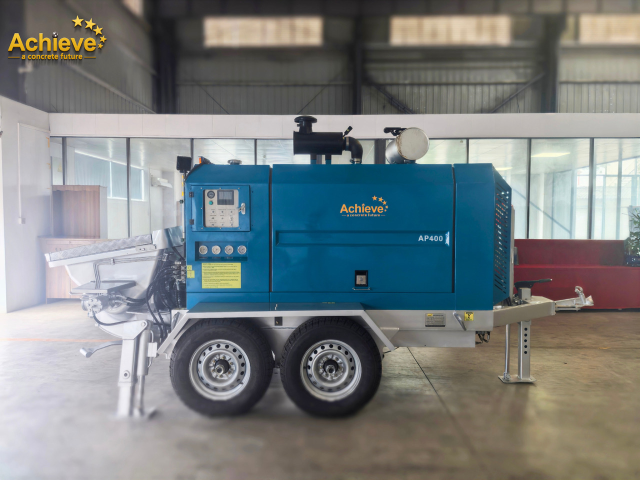ACHIEVE ACHIEVE AP400 Concrete Trailer Pump For Australia/US EPA /CE Version 【ACHIEVE】100% BRAND NEW !!! - Стационарна бетонска пумпа: слика 1 ACHIEVE ACHIEVE AP400 Concrete Trailer Pump For Australia/US EPA /CE Version 【ACHIEVE】100% BRAND NEW !!! - Стационарна бетонска пумпа: слика 1