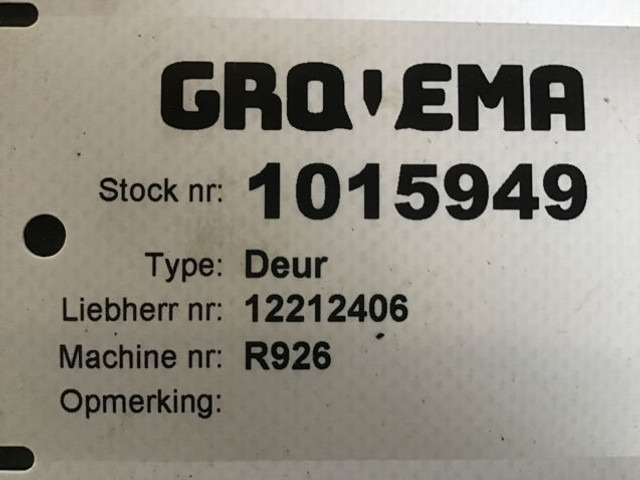 Liebherr Side Door Right Front - Врата и делови: слика 2 Liebherr Side Door Right Front - Врата и делови: слика 2