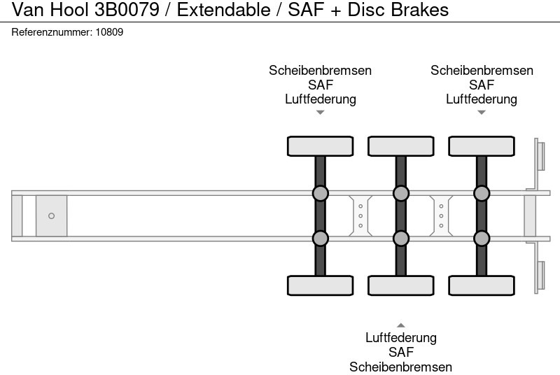 Транспортер на контејнер/ Полуприколка со променливо тело Van Hool 3B0079 / Extendable / SAF + Disc Brakes: слика 10