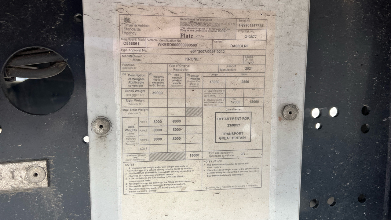 Приколка KRONE CURTAINSIDE EUROLINER: слика 13