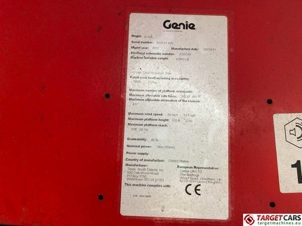Телескопска платформа Genie S-105 Telescopic 4x4x4 Diesel Boom Lift 3400cm: слика 10