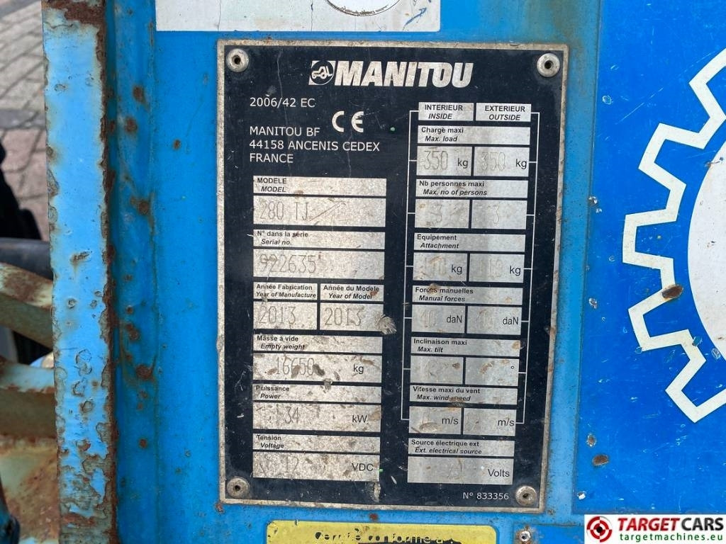 Телескопска платформа Manitou 280TJ Telescopic 4x4x4 Diesel Boom WorkLift 2775cm: слика 10 Телескопска платформа Manitou 280TJ Telescopic 4x4x4 Diesel Boom WorkLift 2775cm: слика 10