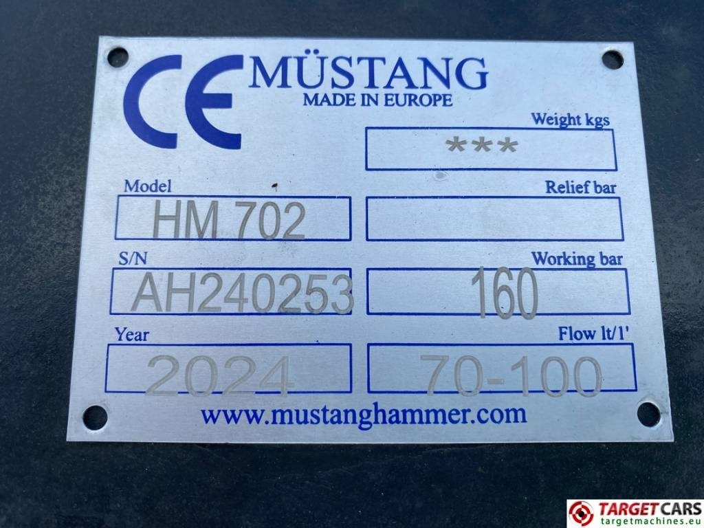 Нов Хидрауличен чекан за Градежна машина Mustang HM702 Hydraulic Excavator Breaker Hammer 6~13T NEW: слика 10
