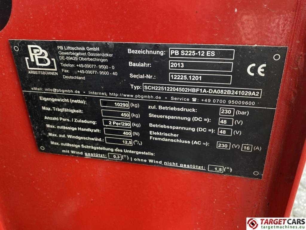 Кревач ножица PB-Lift S225-12ES Electric Scissor Work Lift 2250cm: слика 10